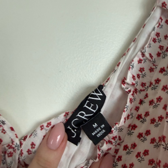 J. Crew Red Floral Ruffle Blouse - Picture 3 of 3